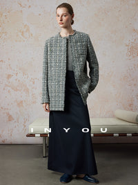 French Collarless Tweed Jacket_BDHL6668