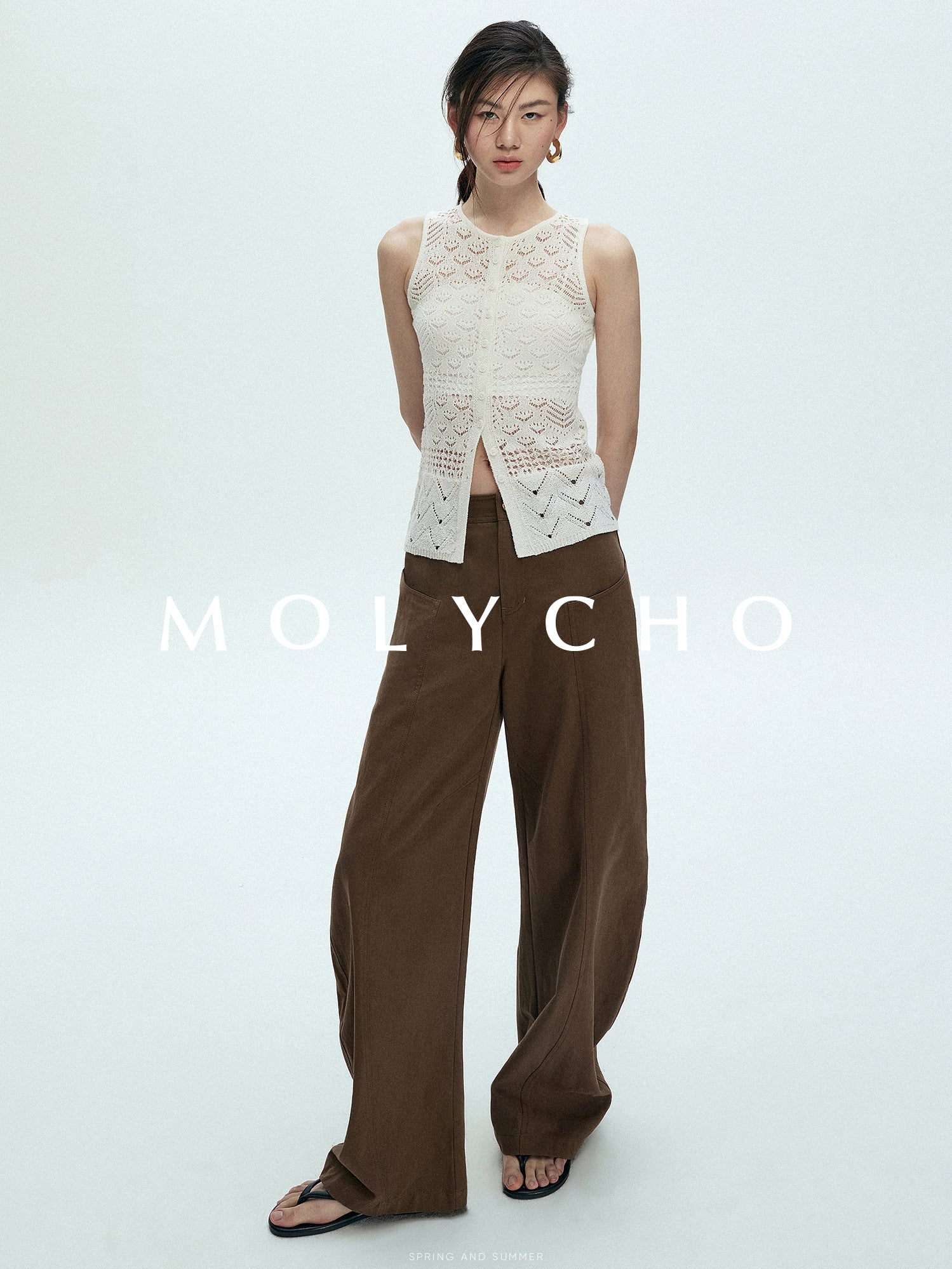 Knitted Hollow Sleeveless Tops_BDHL7433