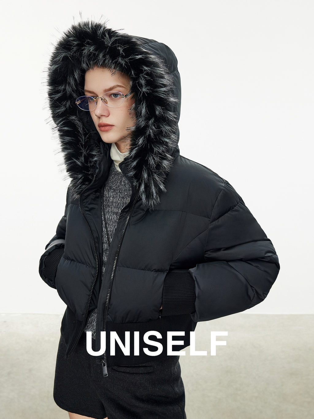 Fur Collar Hooded Down Jacket_BDHL7974