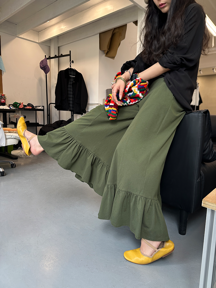 Frilled Wide-Leg Pants_BDHL7258