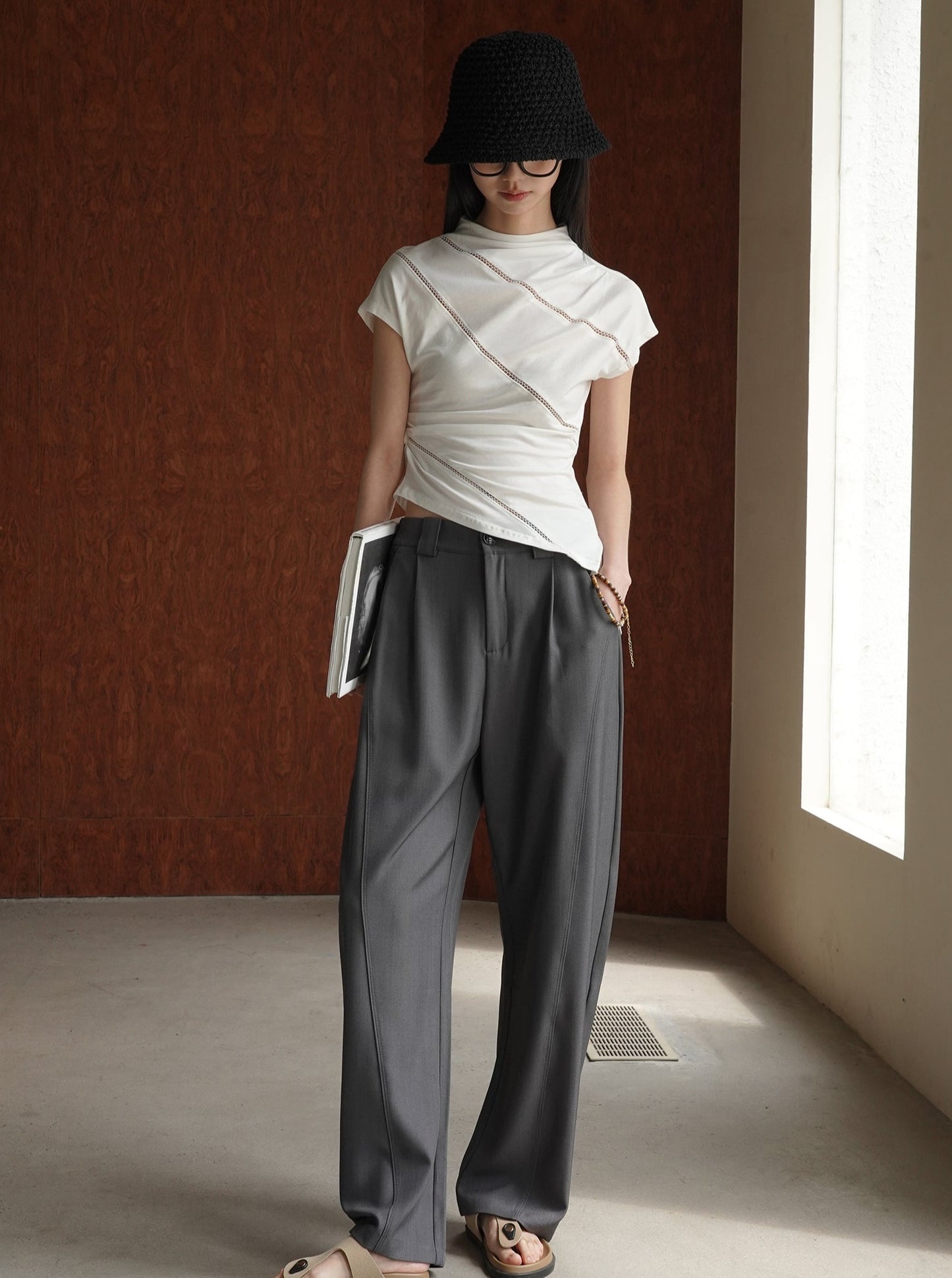 Tapered Wide Leg Pants_BDHL6211