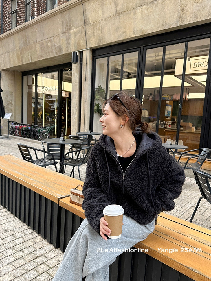 Hooded Zip-Up Short Jacket_BDHL8046