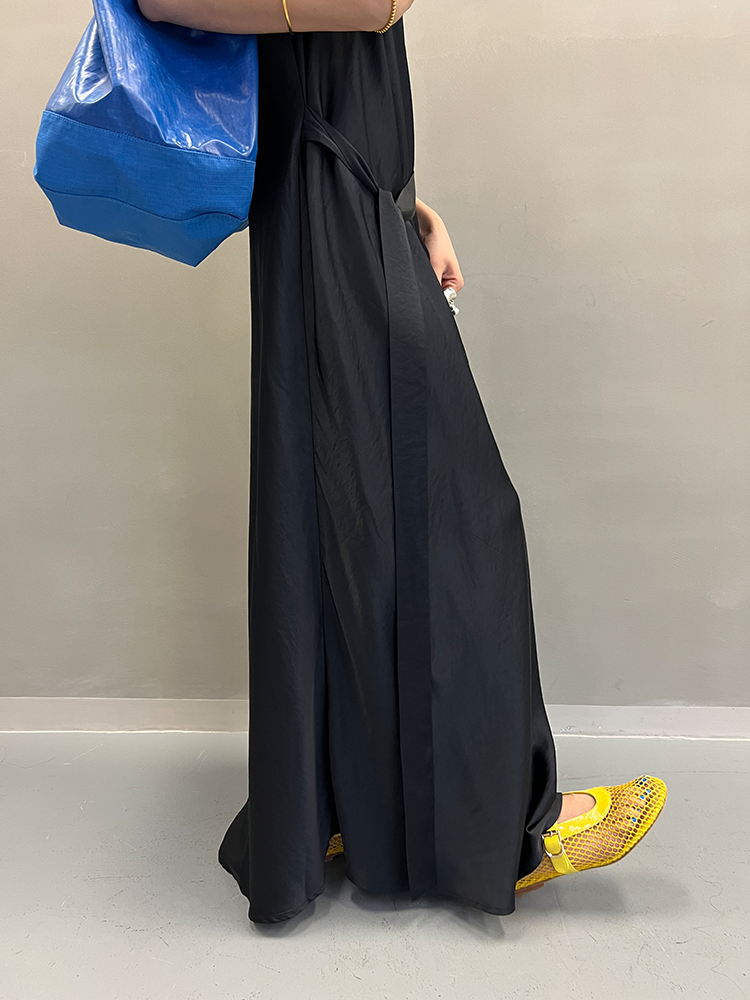 Waist Belt Sleeveless Dress_BDHL7656