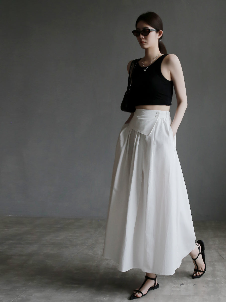 Waist Design A-Line Skirt_BDHL7572