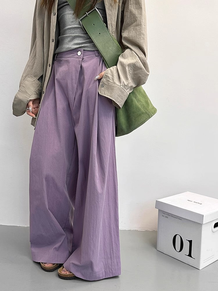 Diagonal Fronted Wide-Leg Pants_BDHL7409