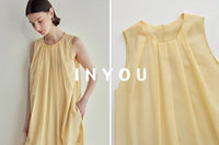 Tucked Sleeveless Dress_BDHL6118