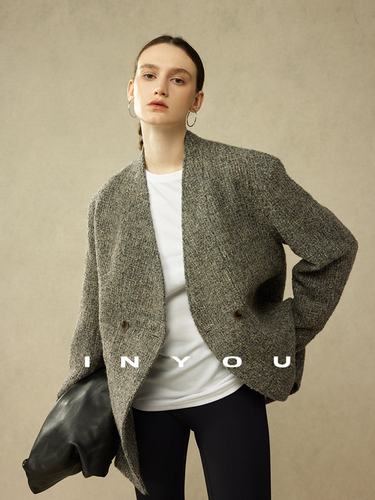 Collarless Classic Tweed Jacket_BDHL6790