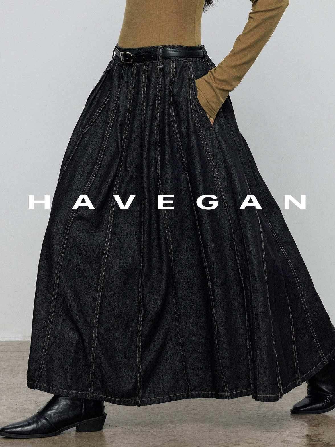 高腰牛仔裙_BDHL7892