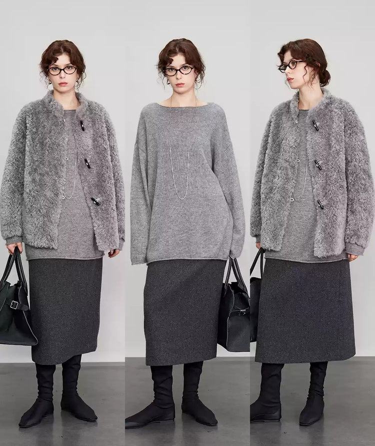 Loose Short-Length Fur Coat_BDHL6703