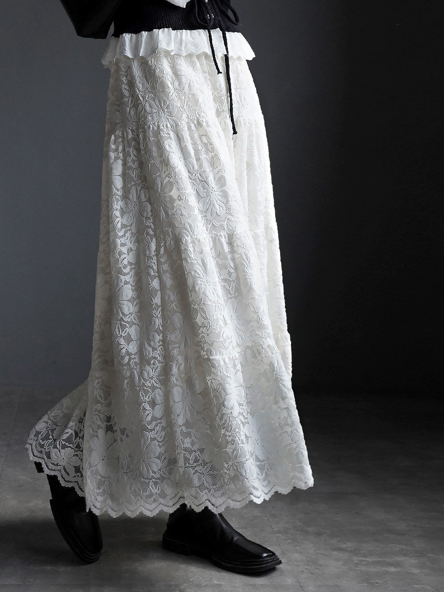 Embroidered Lace Skirt_BDHL8162