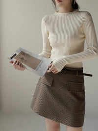 Half-Turtleneck Slim Rib Knit_BDHL6874