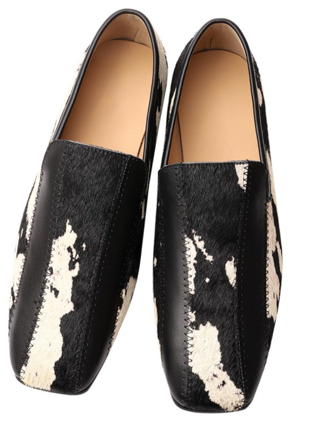 Square-Toe Patchwork Loafers_BDHL8033