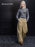 Straight Wide Leg Cotton Trousers_BDHL8414