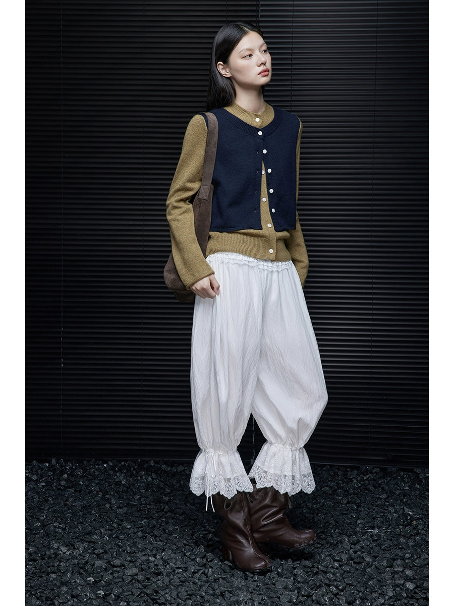 Balloon Pants with Lace Trim Cuffs_BDHL7647
