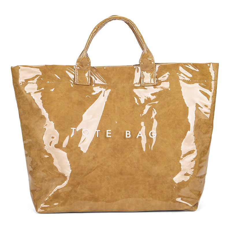 Retro Waterproof Patent Tote Bag_BDHL8200