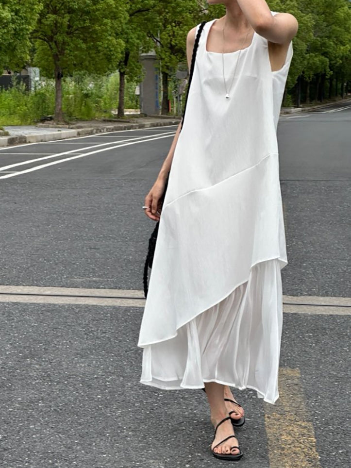 Splicing Fishtail Sleeveless Dress_BDHL7528