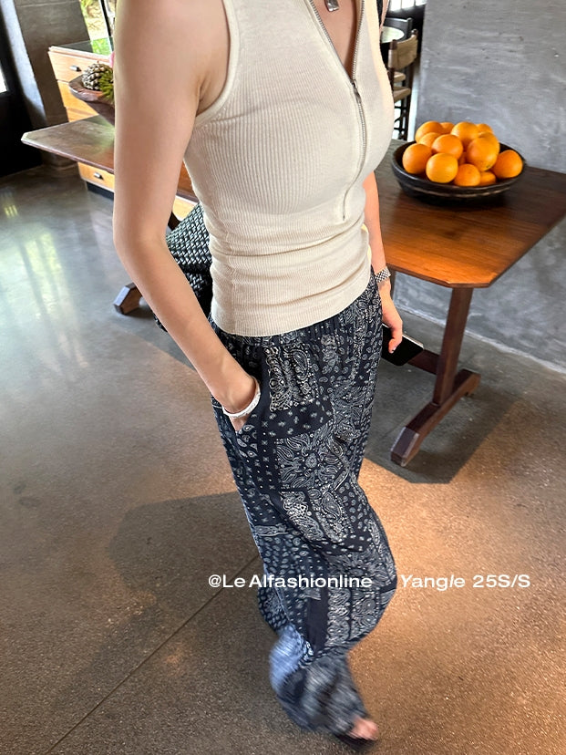 Patterned Wide-Leg Pants_BDHL7619