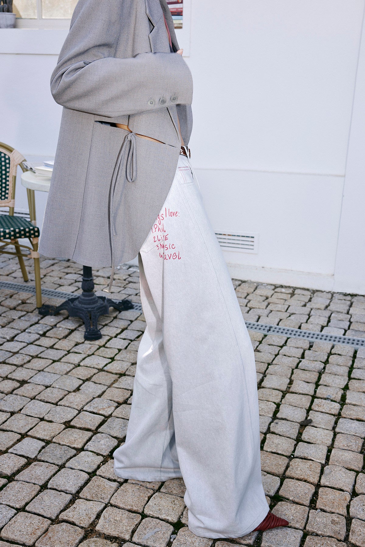 English Letter Print Straight Jeans_BDHL8233