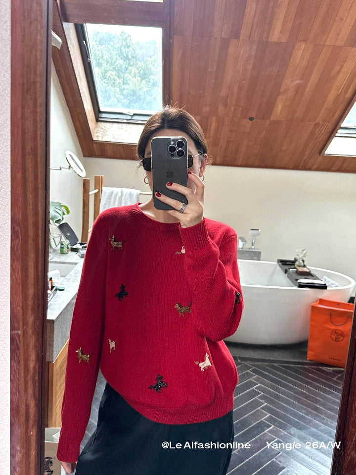 串珠刺繡針織上衣或開襟衫_BDHL8121