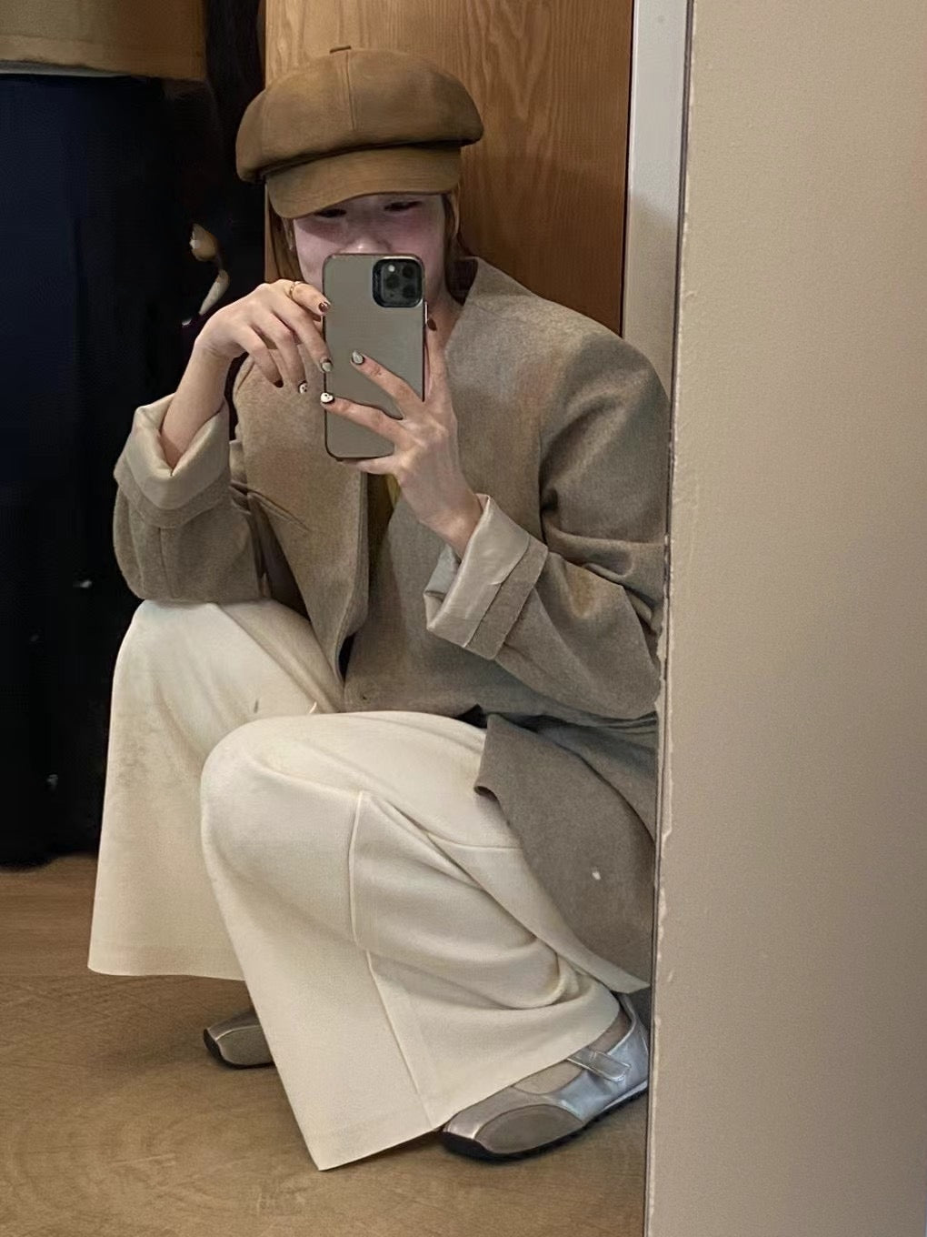 Loose-Fitting Collarless Jacket_BDHL7148