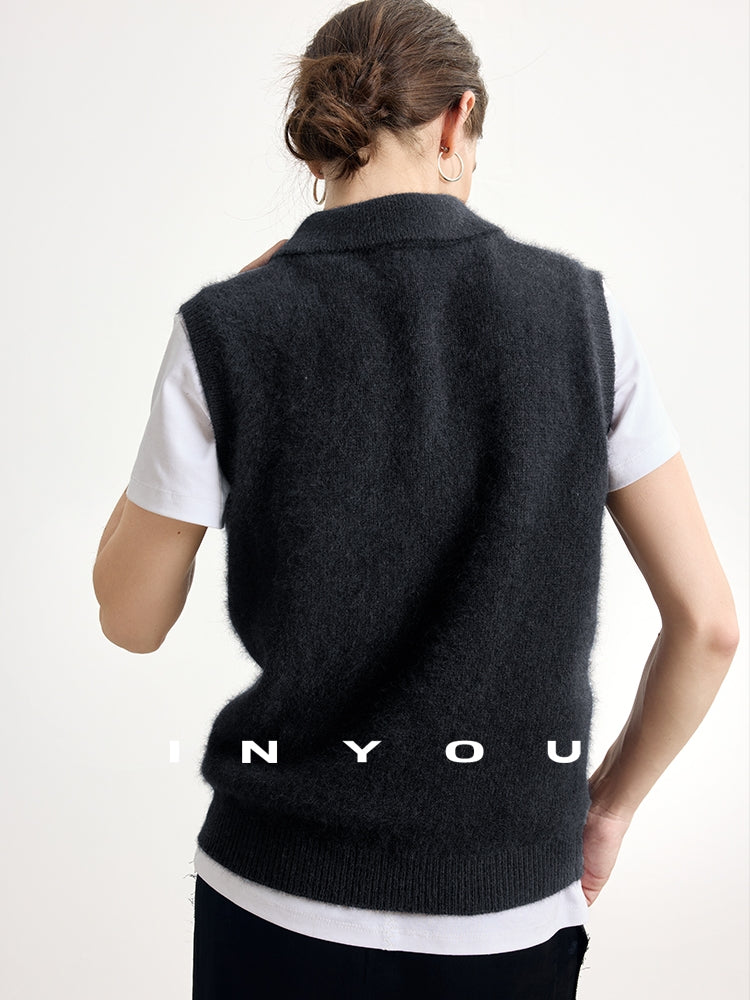 Polo-Neck Knit Sleeveless Tops_BDHL7747