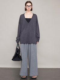 Velvet Thick Wide Draped Pants_BDHL6609