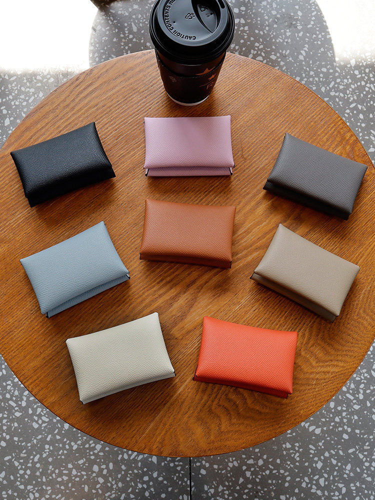 Pebbled Leather Snap Card Pouch_BDHL8420