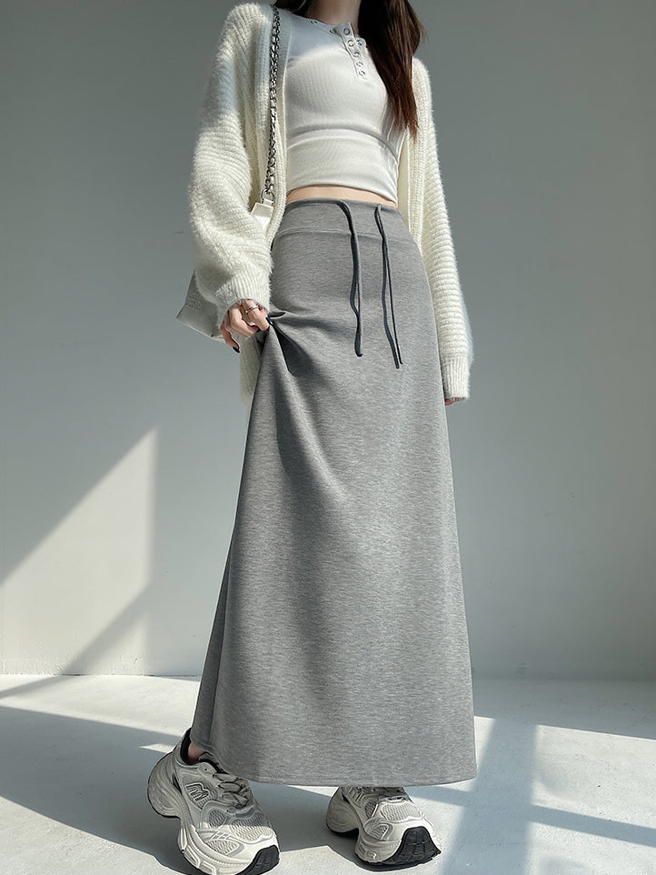 High-Waisted Slit Straight Skirt_BDHL7823
