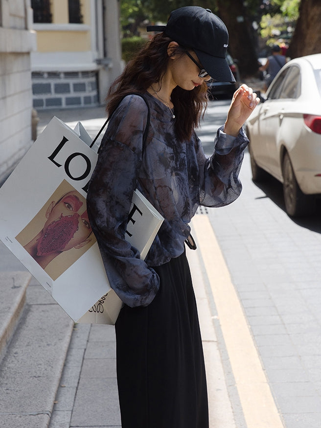 Thin Mesh Long-Sleeved Tops_BDHL7534