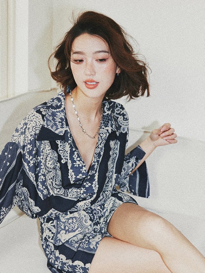 Loose-Fitting Shirt Jumpsuit Shorts_BDHL7538