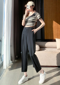 Elasticated Black Suit Pants_BDHL7212