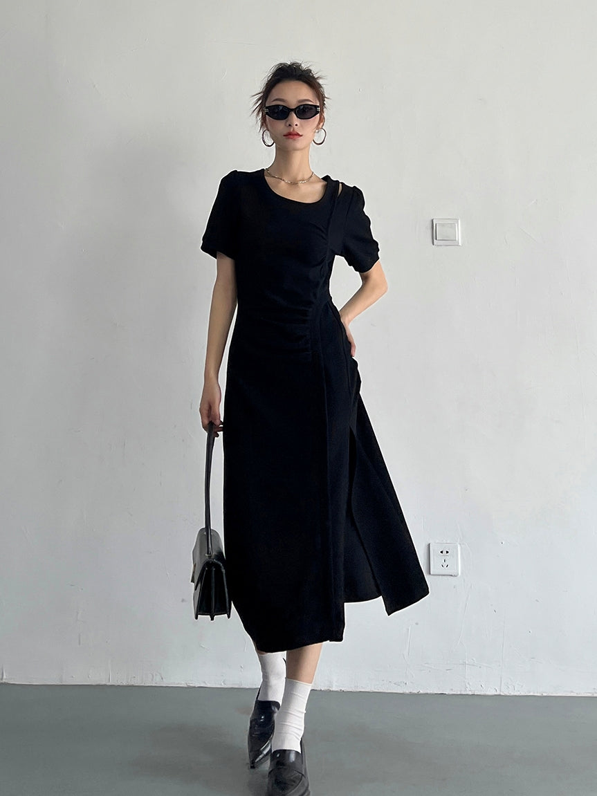 Slit Sleeveless Knit Dress_BDHL7569