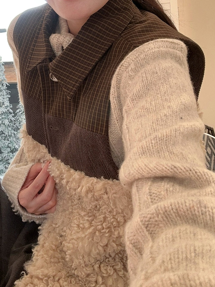 撞色毛絨背心_BDHL8087