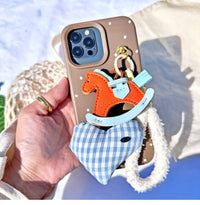 3D Leather Rocking Horse Phone Case_HL3270