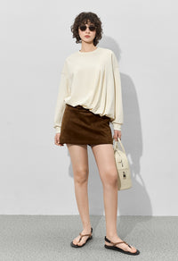 Asymmetrical Tucked Sweatshirt_BDHL7001