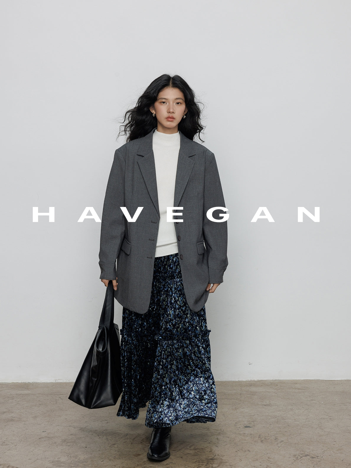 Retro Floral Print A-Line Skirt_BDHL7897