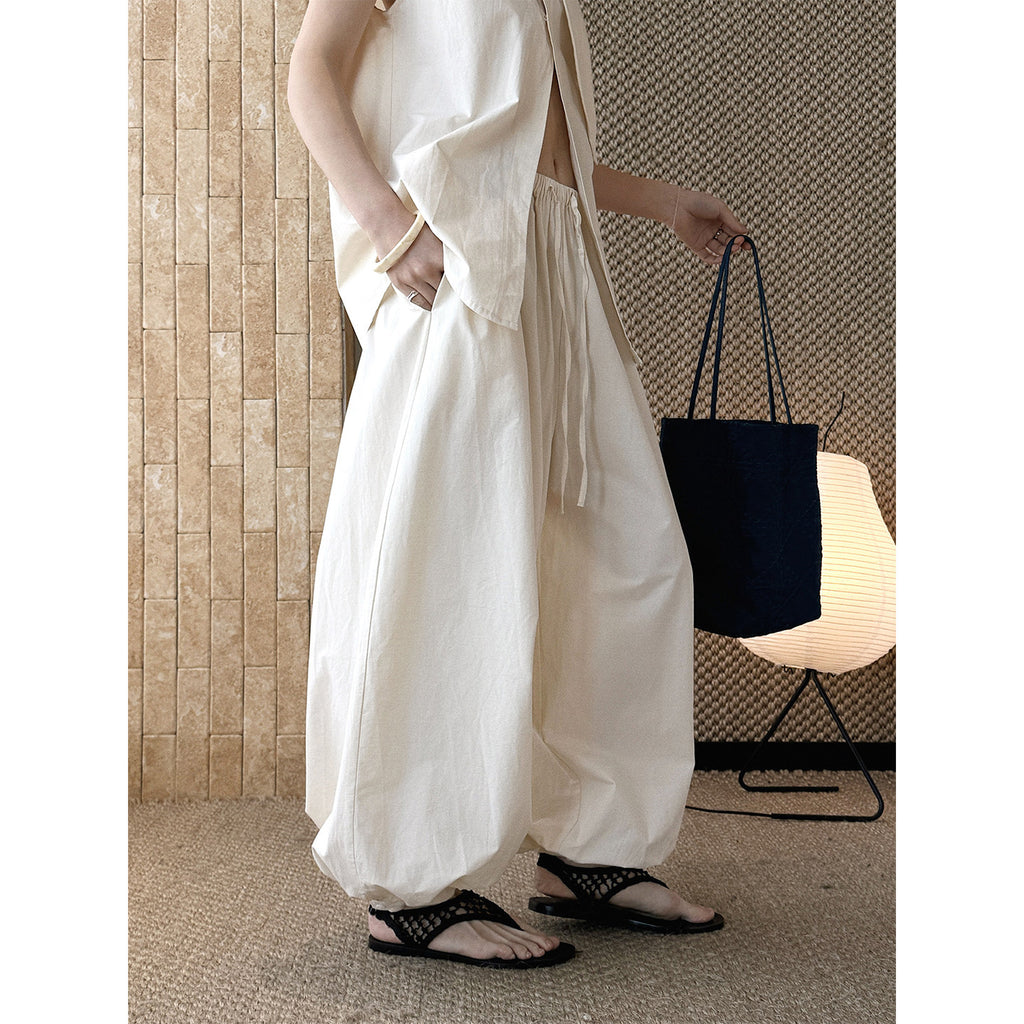 Cotton Linen High Waist Balloon Wide Leg Pants_BDHL8259