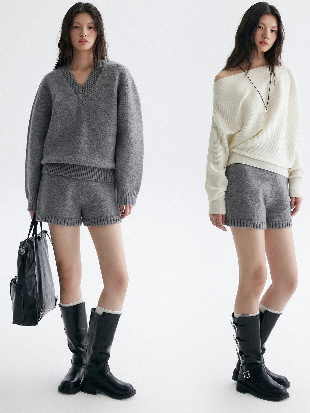 V領針織上衣或針織短褲_BDHL7944