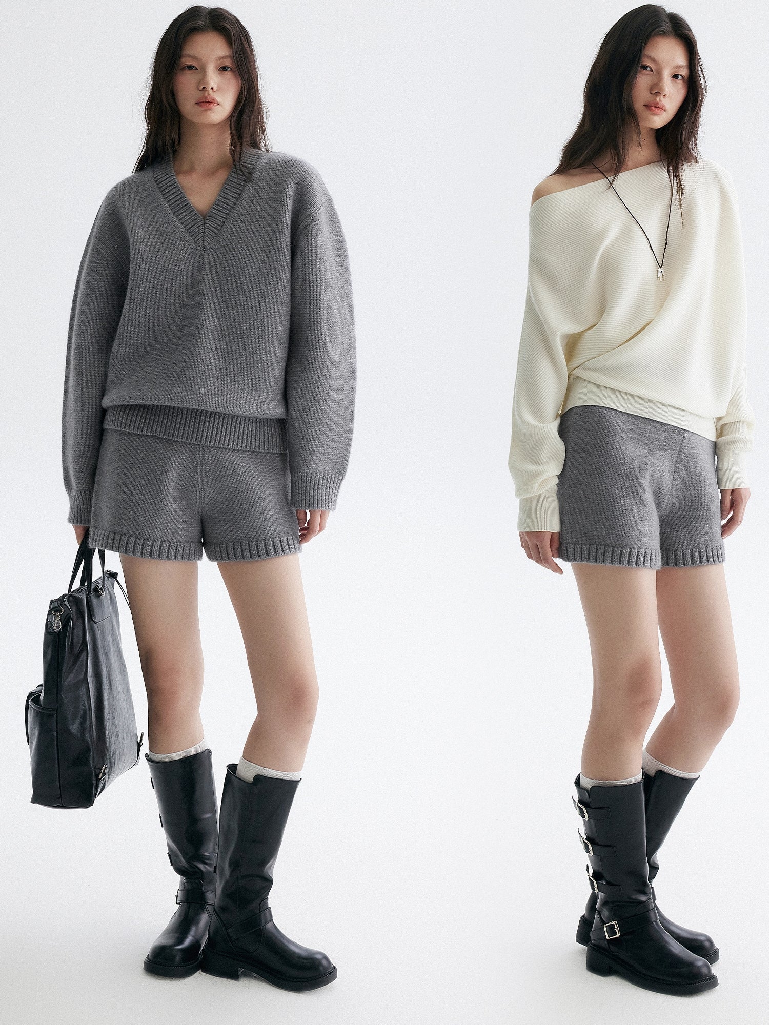 V領針織上衣或針織短褲_BDHL7944