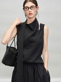 Ribbon Tie Sleeveless Tops Or Bud Skirt_BDHL7284