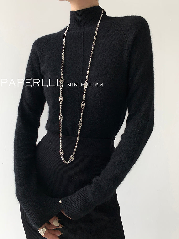 High-Neck Slim Knit Tops_BDHL8021