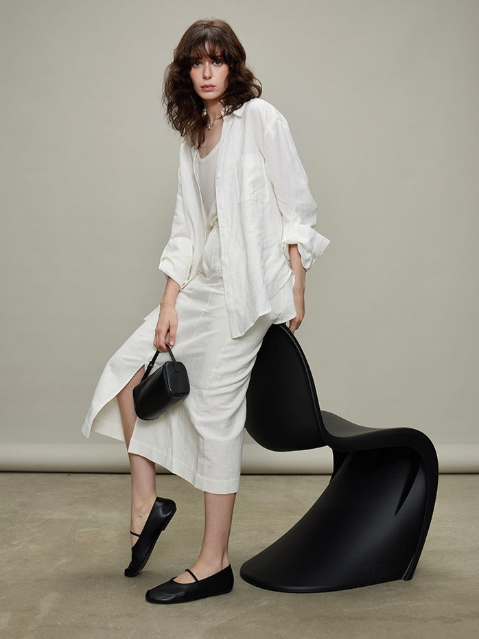 Thin Long-Sleeved Shirts & Wide Pants_BDHL6329