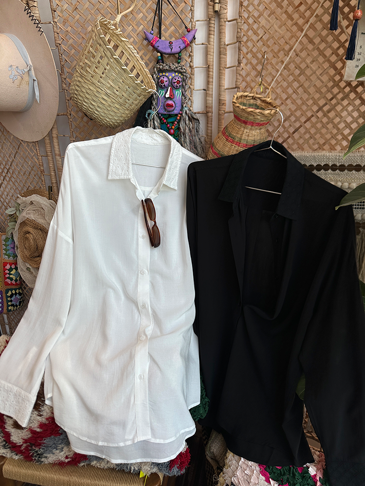 Lace-Stitched Thin Shirt_BDHL7272
