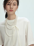 White T-shirt with Necklace Set_BDHL7434