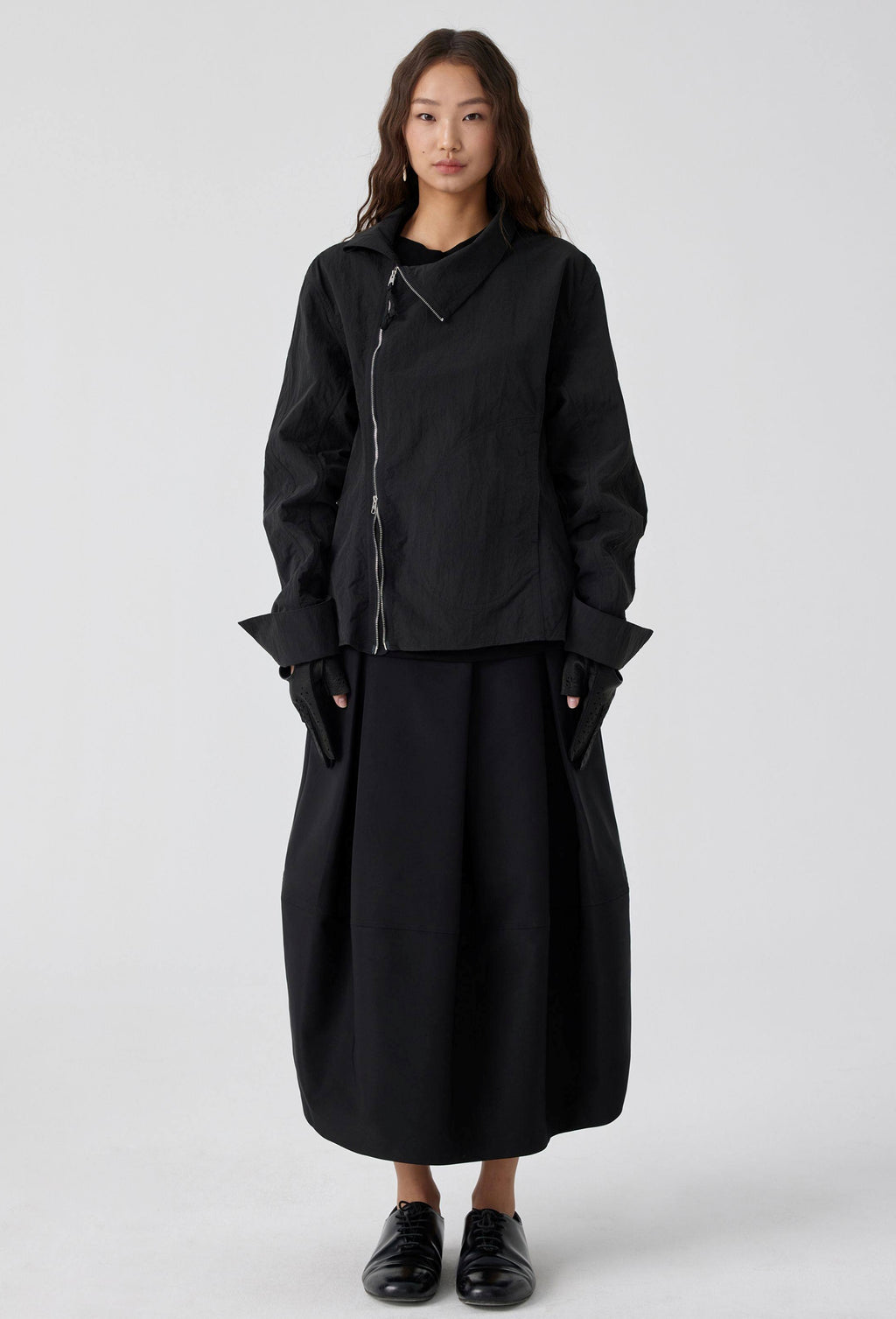 Pleated Bubble Long Skirt_BDHL8168