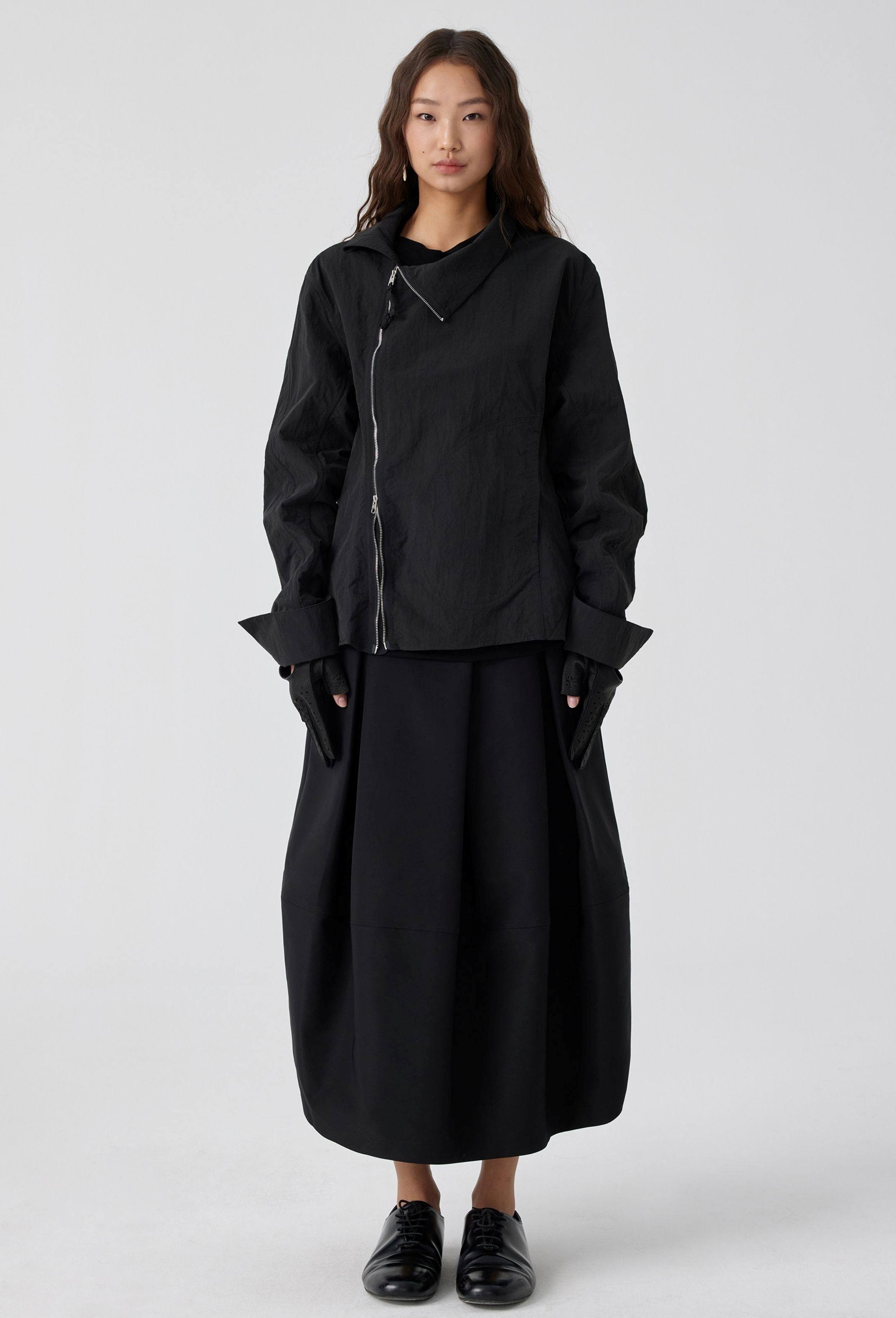 Pleated Bubble Long Skirt_BDHL8168