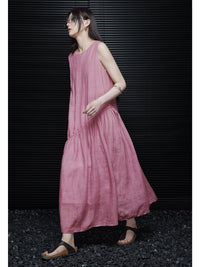 Ramie Relaxed Pink Dress_BDHL5909