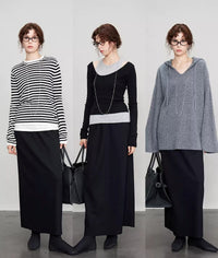 Back Slit Straight Long Skirt_BDHL6696