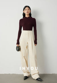 High-waisted corduroy pants_BDHL5304