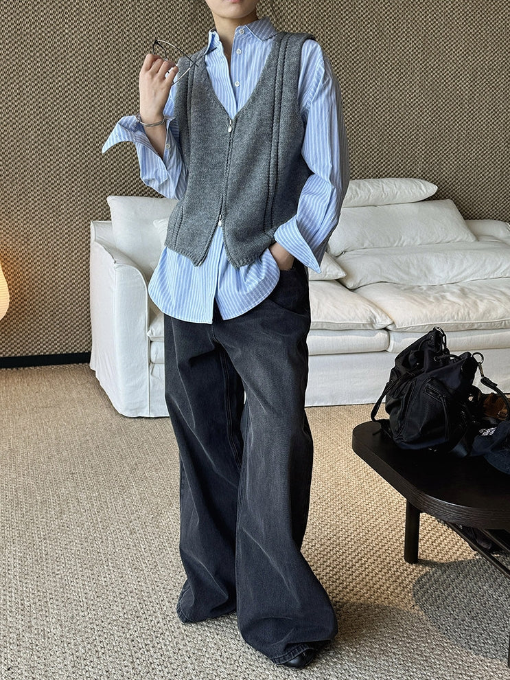 Double-Zip Sleeveless Tops_BDHL8150